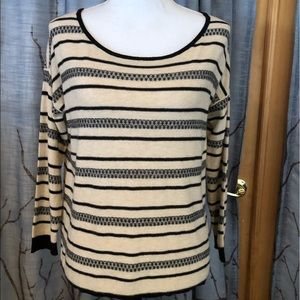 Nwot Joie XS Wool blend cream black stripe…